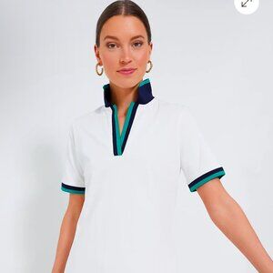 Tuckernuck White and Green Polo Dress Casual Resort Wear